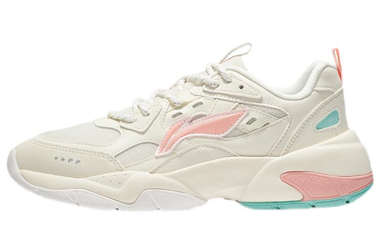 Li Ning Sports Casual Shoes Low Top Casual Shoes Women's White Pink AGCR478-1