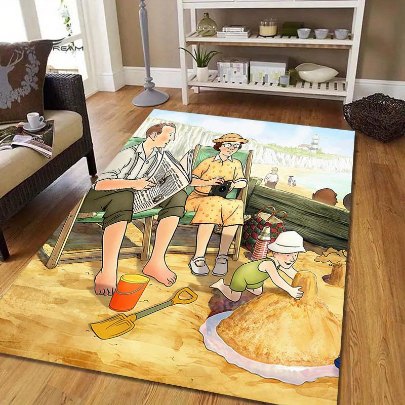 Ethel & Ernest Flannel Pattern Square Carpet,Area Rug,Carpet Rug for Living Room Bedroom Sofa Playroom Decor,Non-slip Floor Mat