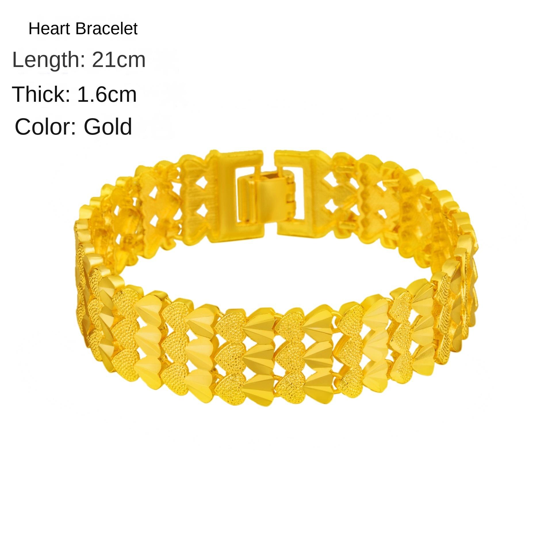 

Модный хип-хоп стиль, грубо вырезанный браслет в форме сердца, широкая версия, браслет с цветком и сверкающими элементами, цепочка для часов, ювелирное изделие JSL102 золотой