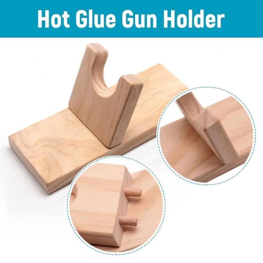 Wooden Hot Glue Holder DIY Hot Glue Support Stand Durable Craft Room Organizer