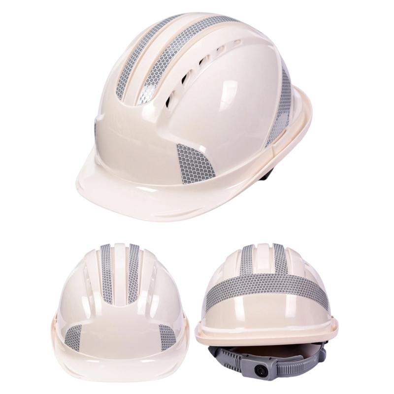 Reflective Safety Hard Hat With Adjustable Strap For Construction Workers And Night Cyclists Practical ABS Plastic