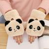 Women's Winter Gloves Cartoon  with Flip Cover and Plush Thick Gloves for Cycling To Keep Warm