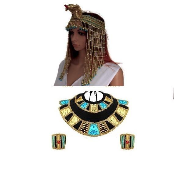 Cleopatra Costume Accessories Snake Bead Headpiece Belt Set Egyptian Princess Halloween Outfit