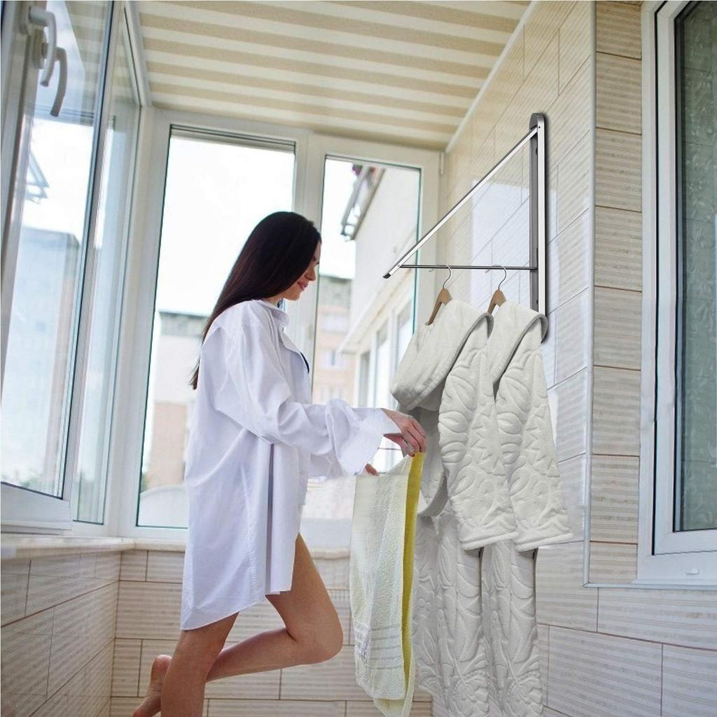 Clothes Drying Rack,Wall Mounted Clothes Hanging Rack,Retractable Folding Hanger,Laundry Room Organization,Drying Racks for