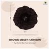 Sanas Bun Rubber Extension And Wigs (2Pcs) Women's and Girl's Synthetic Hair Bun Extension Rubber Bands (2Pcs) (Brown)