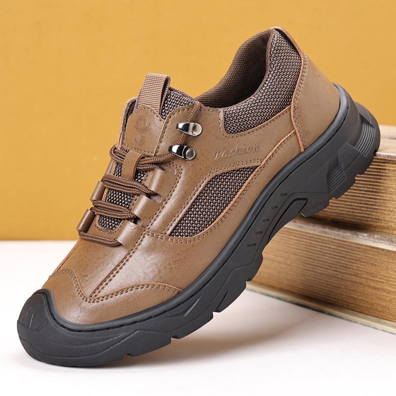 Fashion Spring Autumn Leather Outdoor Climbing Shoes for Men Designer Soft-soled Anti-slip Men's Shoes Fashion Casual Sneakers Male