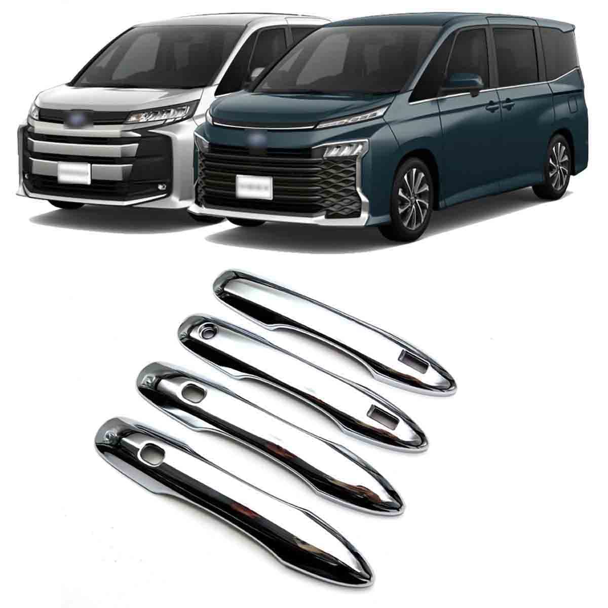 

Toyota New Noah Voxy Серии 90 95 Накладка на ручку наружной двери Крышка ручки двери 4 шт. Хромированная отделка Устойчивая к царапинам Пользовательский аксессуар