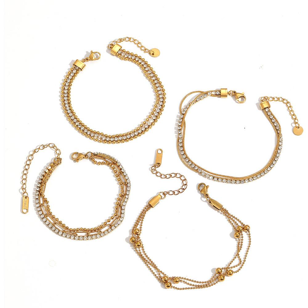 Fashionable Inspired Stainless Steel Multilayer Geometric Hand Chain For Women