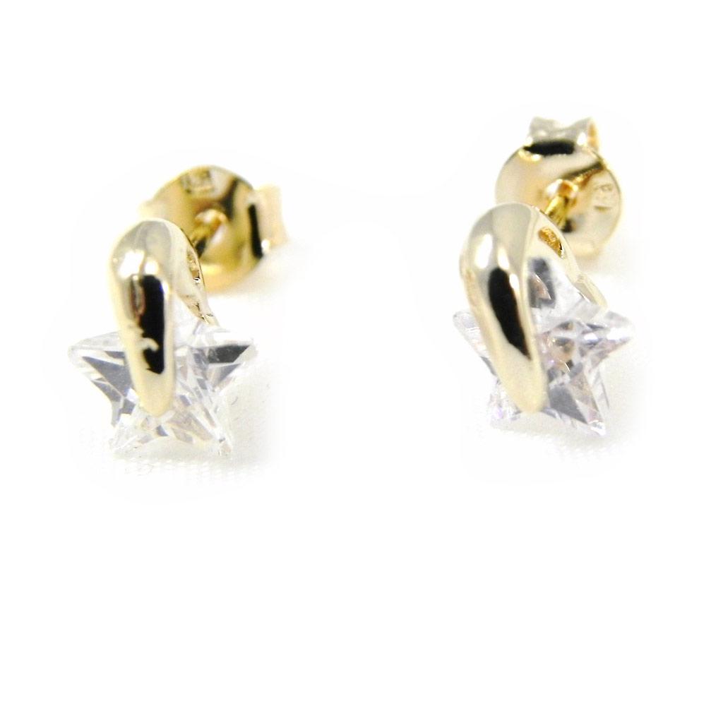 Les Trésors De Lily [G1987] - White Gold Plated 'Inventive Stars' Earrings