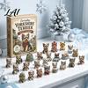 24 Days Countdown Calendar 2026 Dog Christmas Advent Calendar Puppy Figures Interactive Holiday Toy Set 2D Acrylic Cute Collectible Ornaments