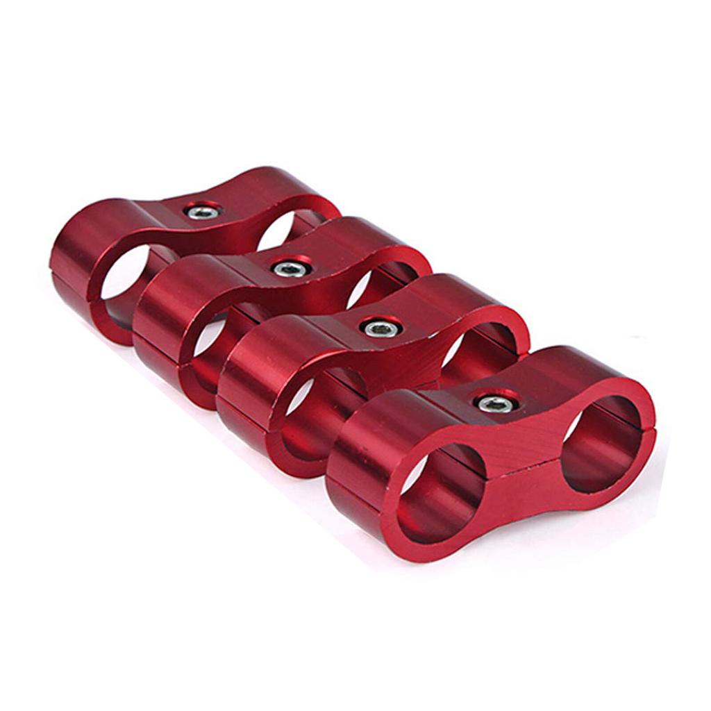 4Pcs Hose Separator Clamp Fitting Connector 6AN for Gas/ Oil/ Fuel Hose/ Line