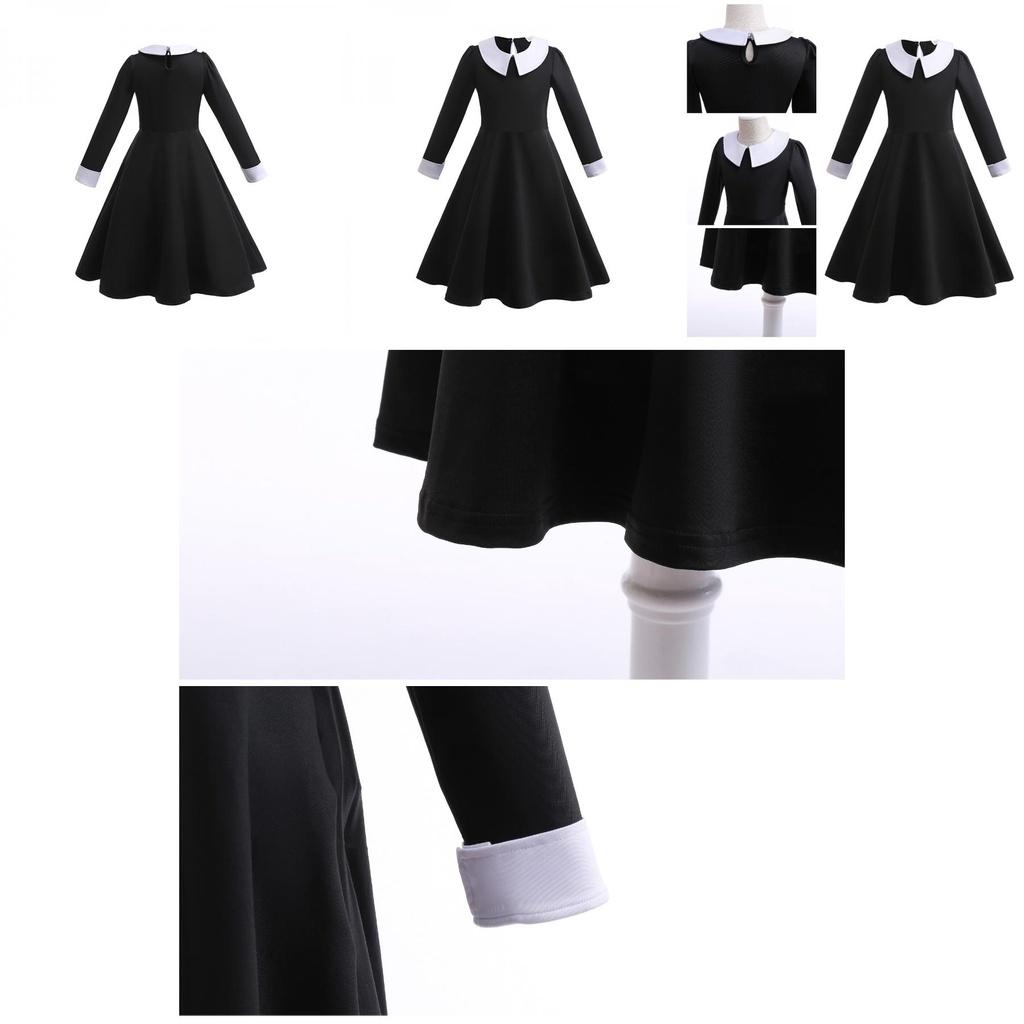 New Kids Long Sleeve Dress Adam's Family Cosplay Princess Style