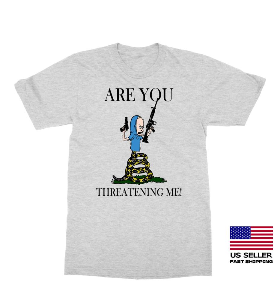 Are You Threatening Me Funny Cartoon Halloween Men s Fastship Unisex T-Shirt XXXXL