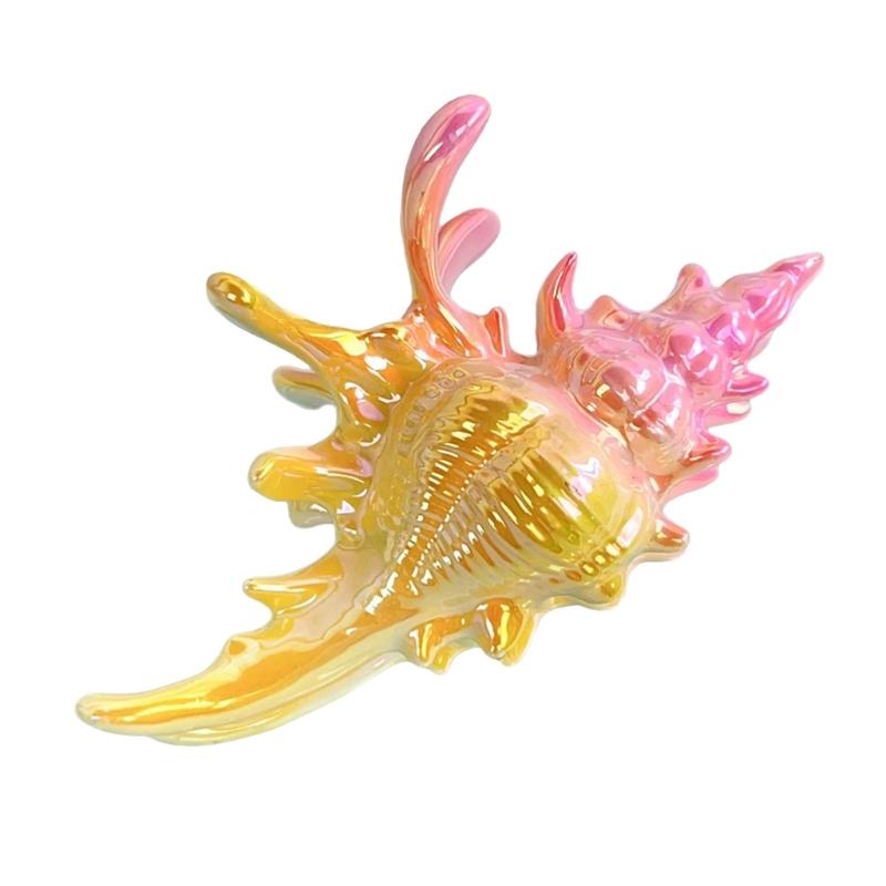 Vibrant Conch Charm Hair Claw Hairpin For Women Summer Vacation Headdress Securely Hold Beach Styling Tool
