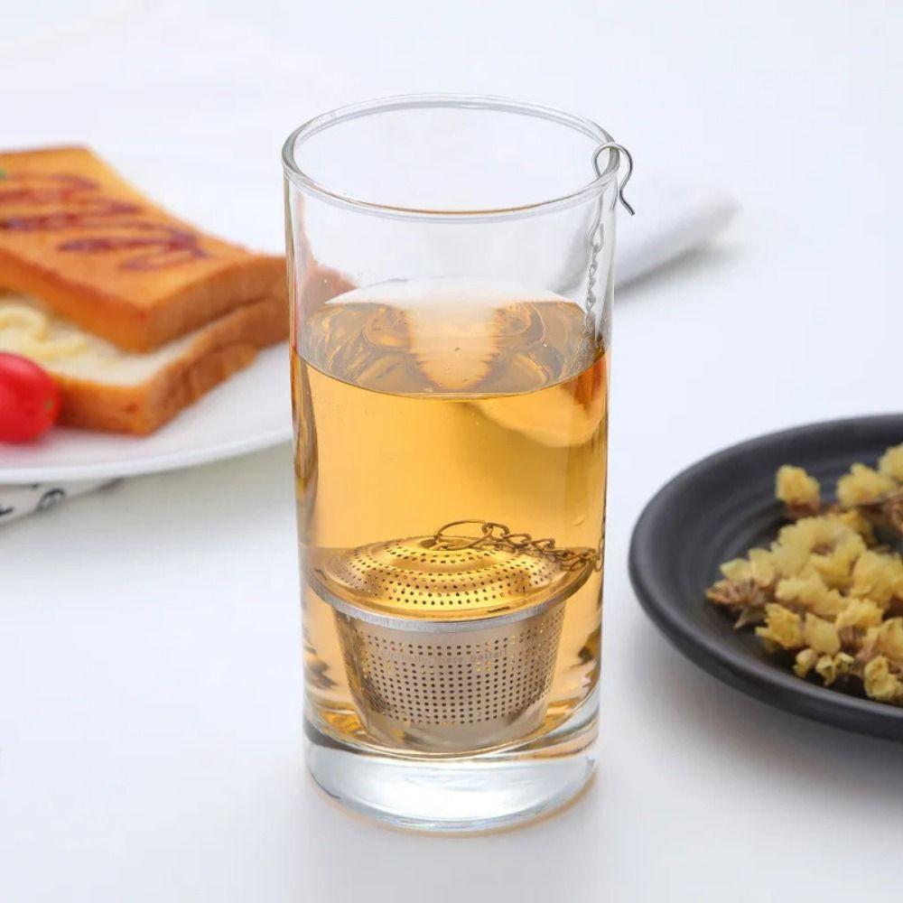 Fine Mesh Tea Leaves Strainer Extended Chain Spice Mesh Filter Soup Seasoning Ball  Teapot