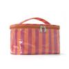 Color-Block Striped Makeup Bag: Large, Waterproof PVC Toiletry and Travel Storage Bag