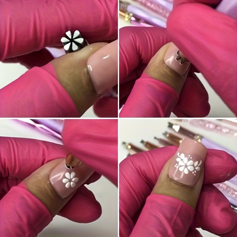 10pcs/set Nail Stamp Pen Set - Flower and Pattern Stamp Set with Dot Tool Fragrance Free Ladies Nail Design Accessories