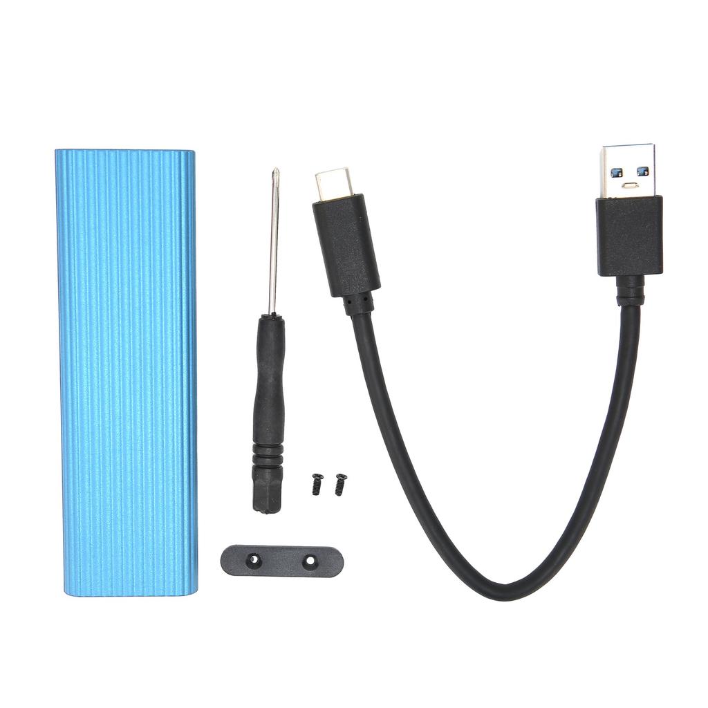 SSD Enclosure M.2 NGFF SATA Adapter Box B Key B+M Key External Hard Drive Case for Win Xp78(Blue