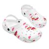 White Printed EVA Clogs for Women Men Flexible Lightweight Slip On Casual Shoes Soft Sole Summer Sandals Daily Comfort Wear