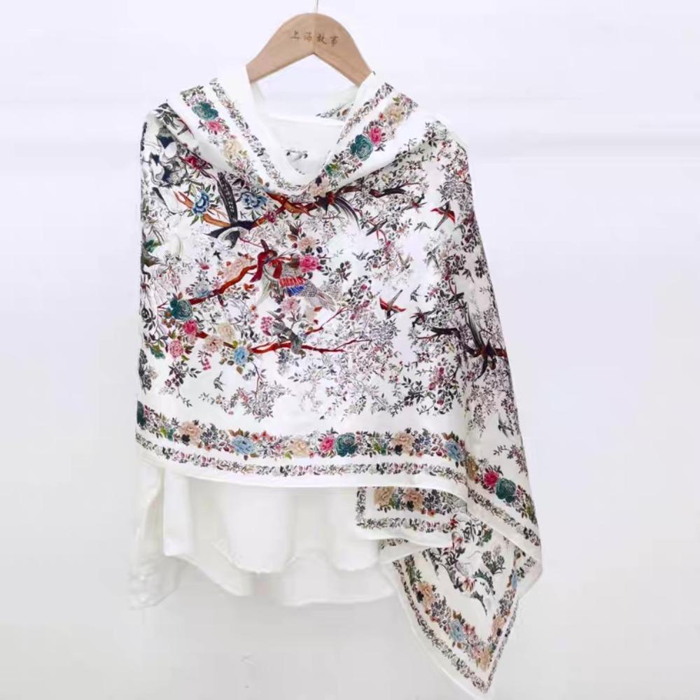 Sunscreen Satin Neck Scarves Soft Beach Hijab Fashion Silk Scarf Shawls  Head Scarf