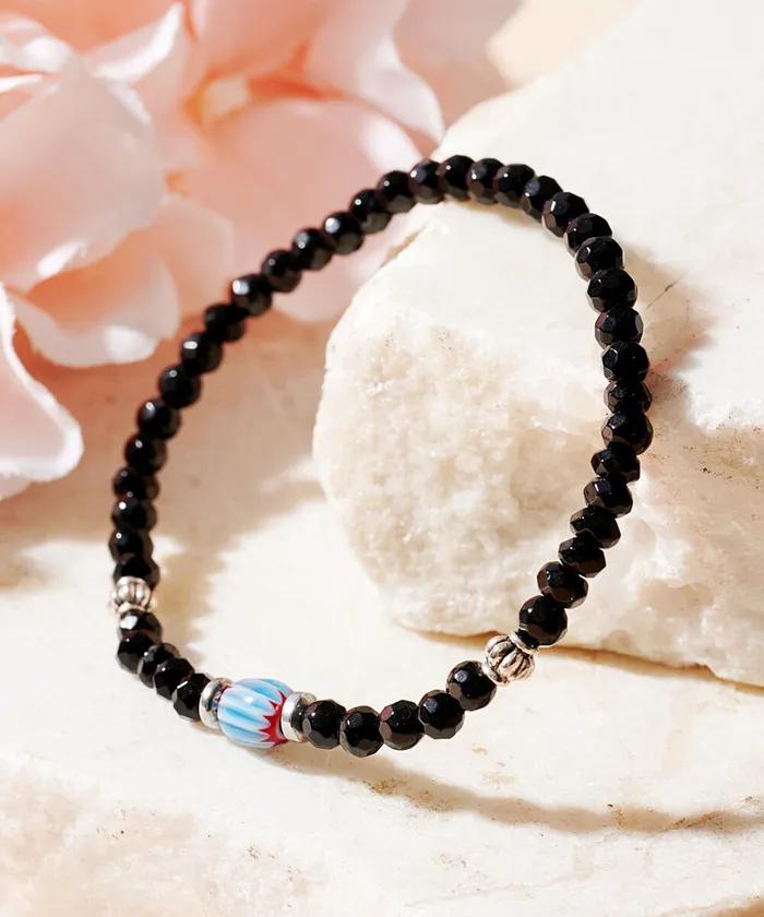 Black Blue Candy Point Bracelet (PLT-BR-054_BK)