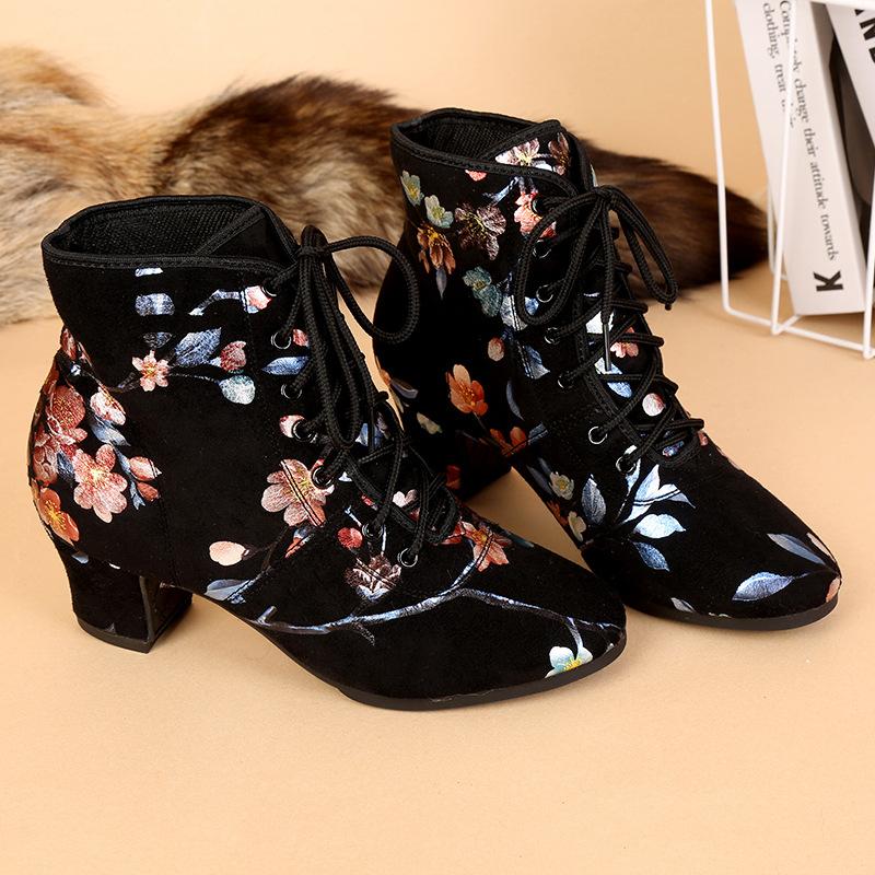 Women's High Top Shoes Soft Sole Dance Shoes Women Ballroom Dancing Modern Tango Jazz Performance Practise Salsa Shoes