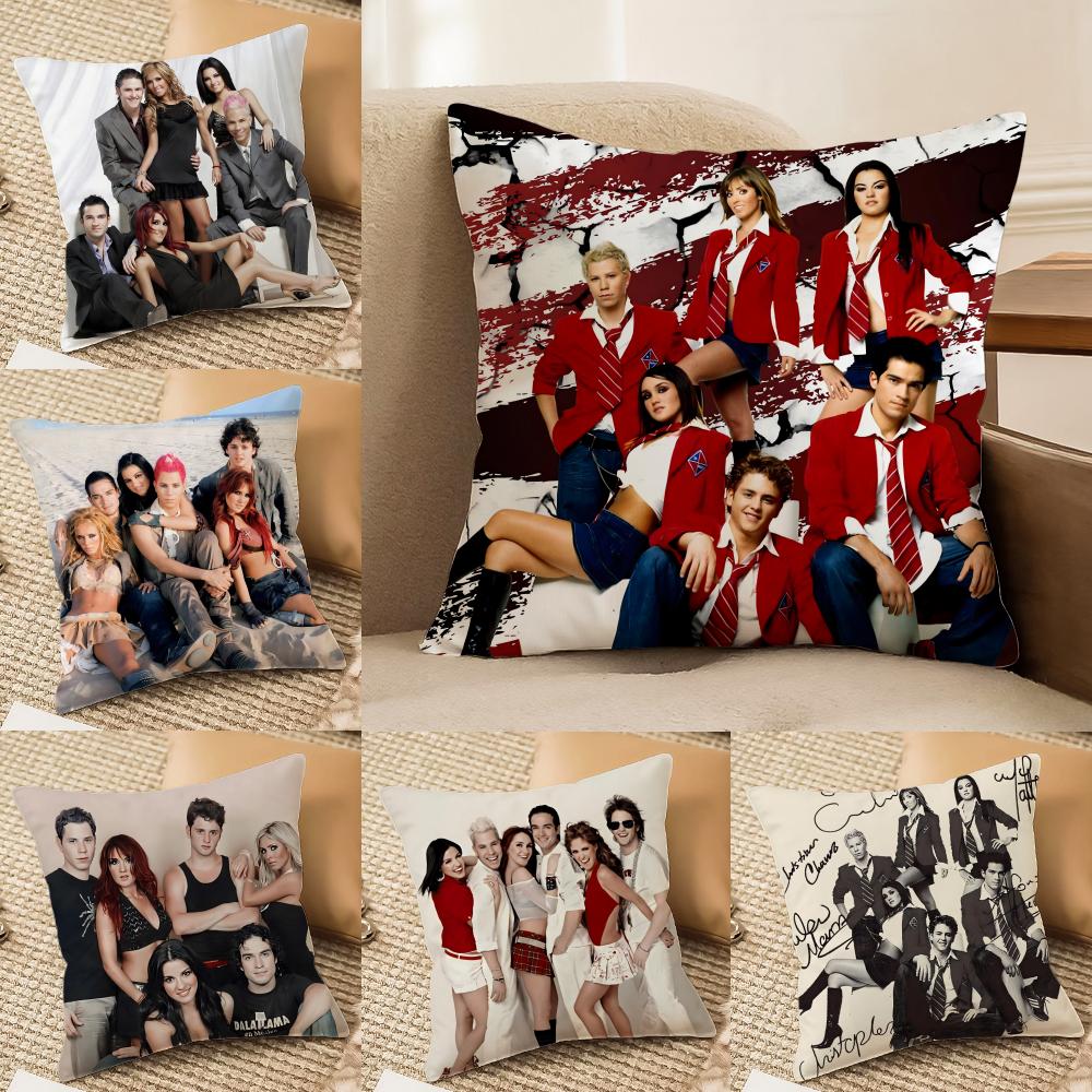 Band R-RBD R-Rebelde Cushion Cover Soft Plush Double-Sided Pillow Cover Cozy Sofa Cushion Case Home Gift for Living Room