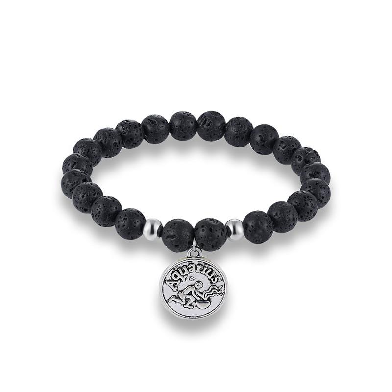 Jewelry Bracelet 12 Constellations With Volcanic Stone Couple Bracelet