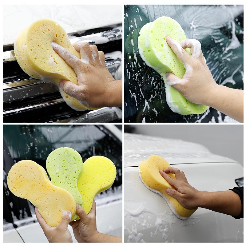 Car Wash Sponge, Vacuum Compressed Large Honeycomb 8-shaped Sponge Block, Car Beauty Waxing High-density Sponge Wipe