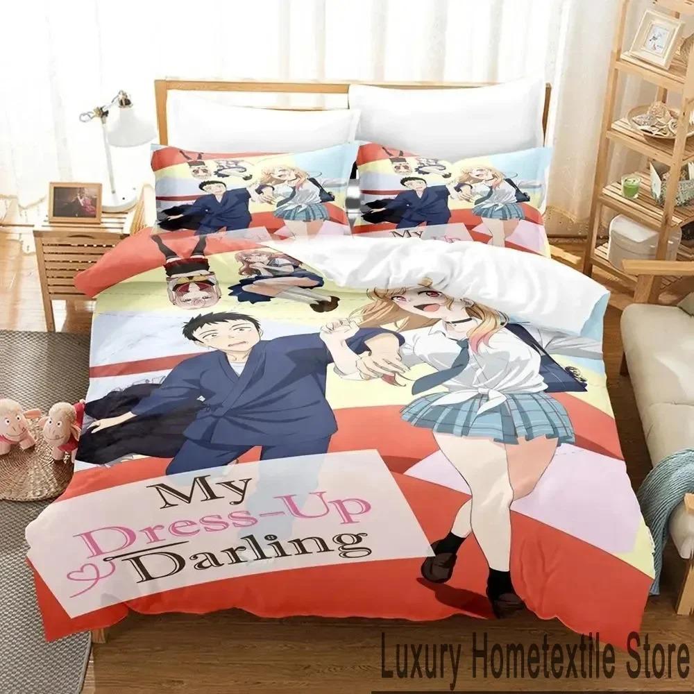 3D Print Anime My Dress Up Darling Bedding Set Duvet Cover Bed Set Quilt Cover Pillowcase Comforter King Queen Size Boys Adult