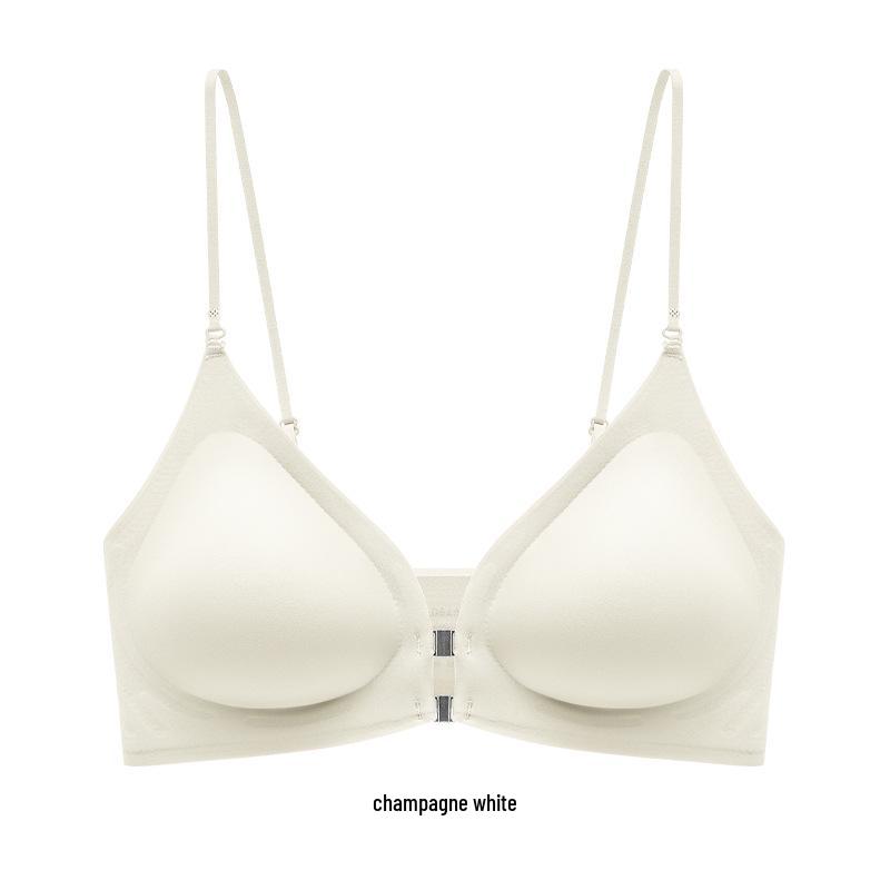 Front Buckle Push-Up Bra for Small Busts with Side Support and Anti-Sagging Features