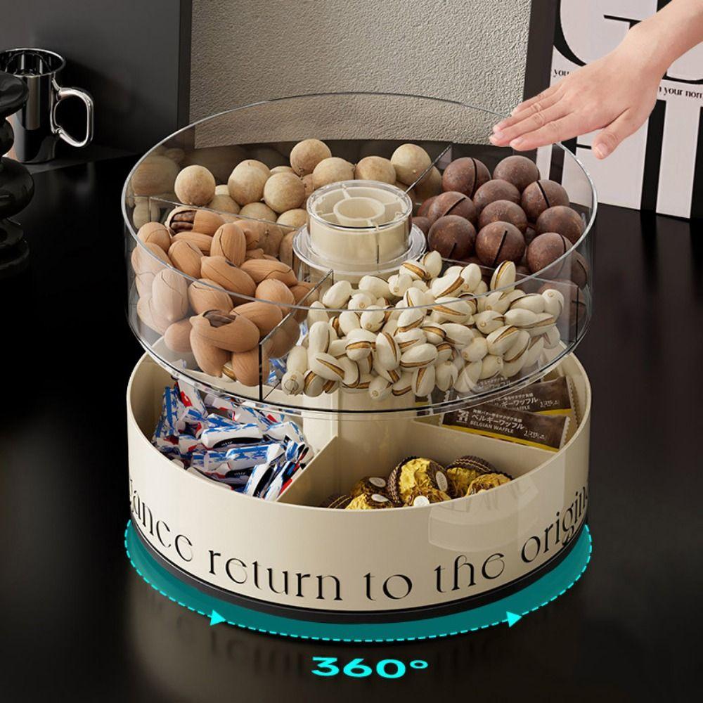 Food Grade Candy Nuts Serving Tray Round Candy Storage Box Divided Serving Tray Kitchen
