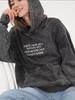 2025 fashion European and American style medium and long loose heavy industry printing American retro washed old hooded sweater