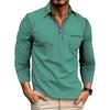 Men's Solid Color Button Lapel Long Sleeve Top Men's Casual Fashion Long Sleeve Top