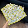Silk scarf women's spring and autumn decoration versatile ins simple style striped square scarf streamer simulation silk fashion scarf scarf scarf