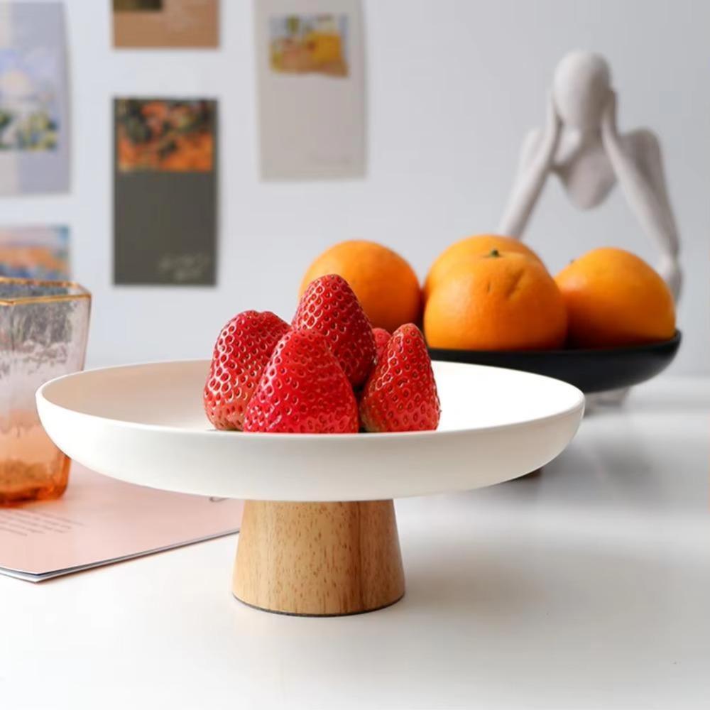 

Деревянная подставка для торта на высокой подставке Пластиковая тарелка для закусок Поднос для торта Десертная витрина Обеденный стол чёрный