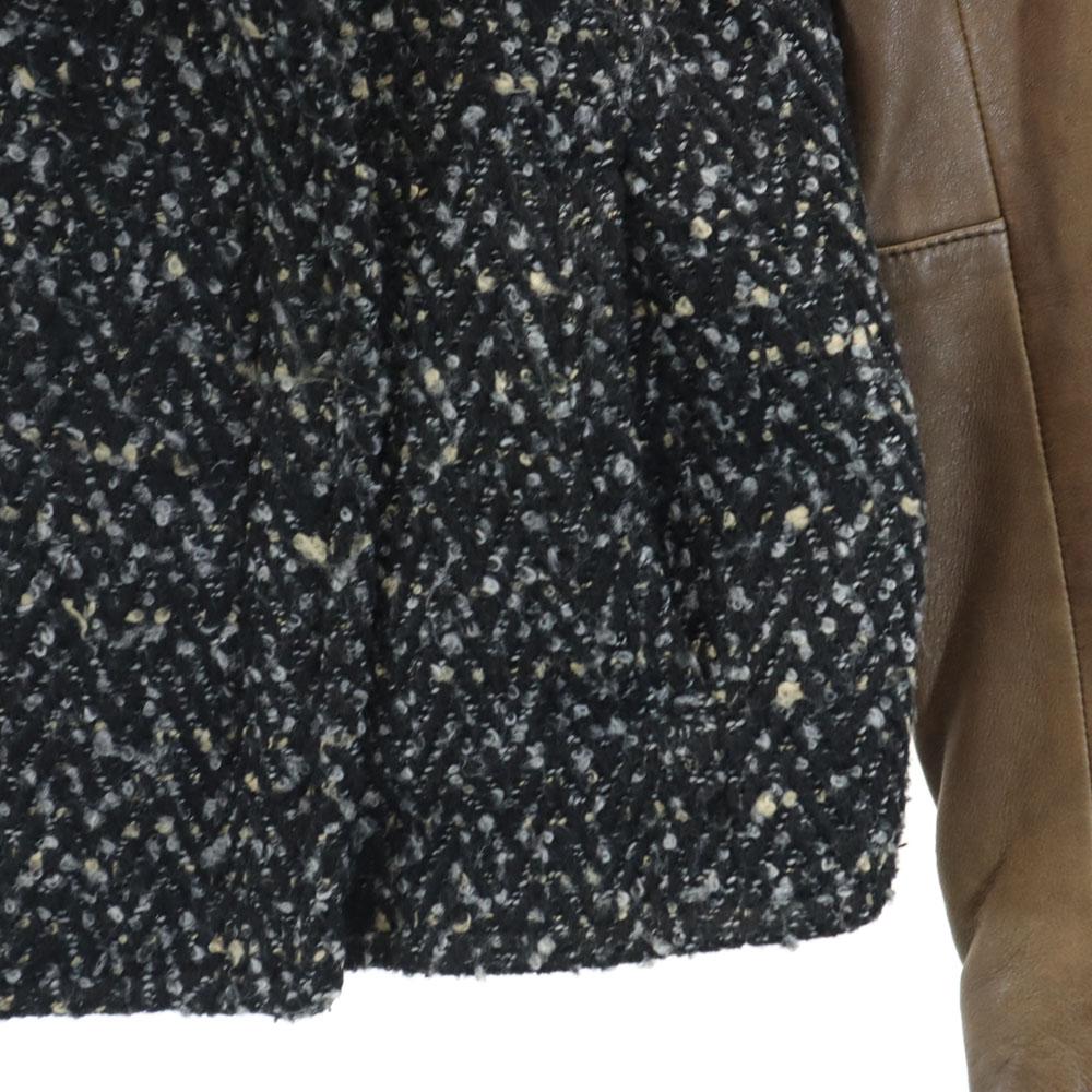 GAP Tweed switching sheepskin leather Riders jacket XXS Brown etc EDITION Women Used