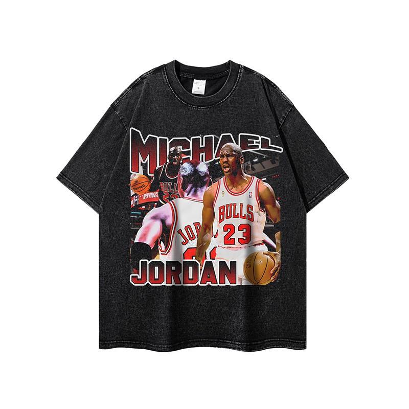 Vintage Washed Heavyweight Cotton Long Sleeve Tee With Graphic Print Oversized Hip Hop Streetwear Men