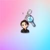 BTS Anime Cartoon & ARMY Bomb Double Acrylic Keychain, Bangtan Boys Cartoon Figure + Lightstick Charm Keyring, Kpop ARMY Fans Bag Pendant