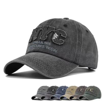 Washed Denim Baseball Cap Men's Soft Top Retro Outdoor Sports Old Cap Casual Hat Vintage Washed  Applique Baseball Cap Adjustable Curved Brim