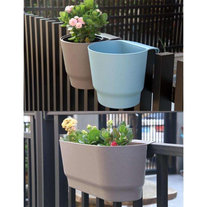 Wall-mounted Flower Pot Hanging Plant Baskets Semicircular Basket Balcony Garden