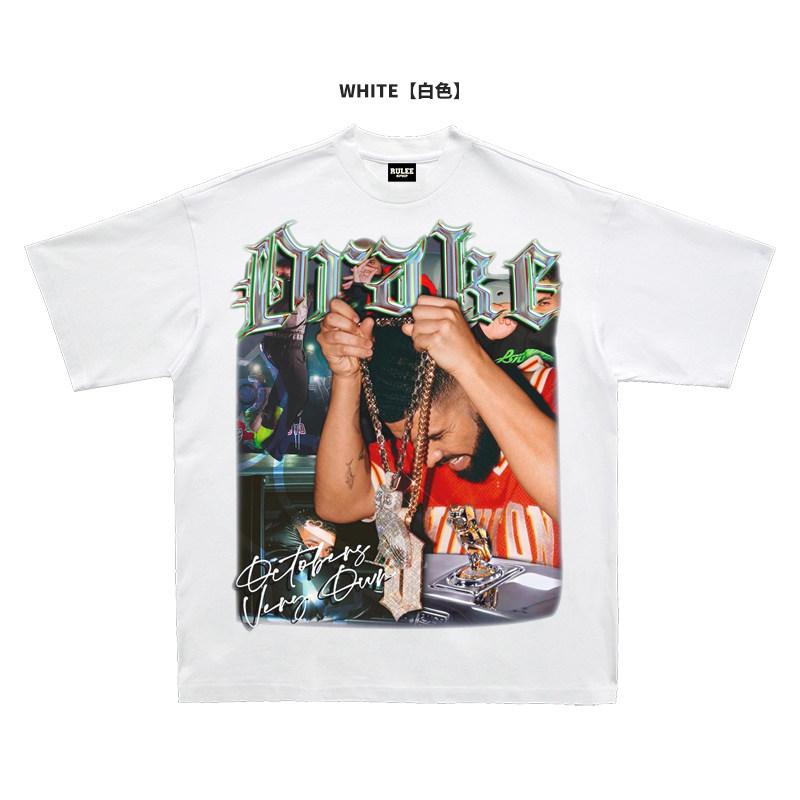 2026 Summer New Design Drake High-Quality Hip-Hop Street Comfortable Men's Round-neck Printed T-Shirt
