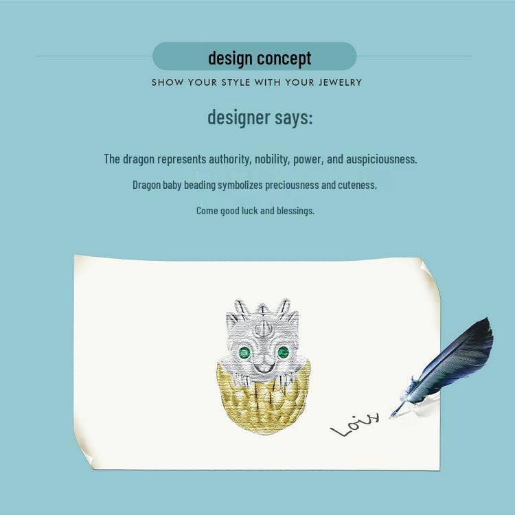 Silver Ziyun Dragon Egg DIY Beaded Bracelet, S925 Sterling Silver, New Year's National Trend Style.