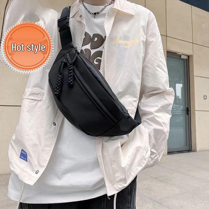 Unisex Schwarze Umhänge-Bauchtasche - Vielseitige Schulter- und Brusttasche für Sport-Trend
