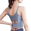 Slim Yoga Fitness Underwear For Women Mesh Patchwork Soft Breathable Shockproof Padded Bra U Back Hollow Out Sports Tops