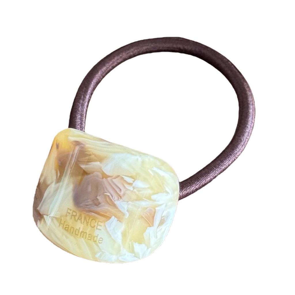 Korean Style Autumn/Winter Elegant Milk Tea Hair Tie - Traceless Acetate Rubber Band Ponytail Holder