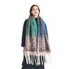 Autumn and winter new loop yarn imitation mohair jacquard small flower scarf