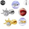 Titanium F136 Diamond Inlaid Ear and Lip Studs - Versatile, Elegant, European & American Style