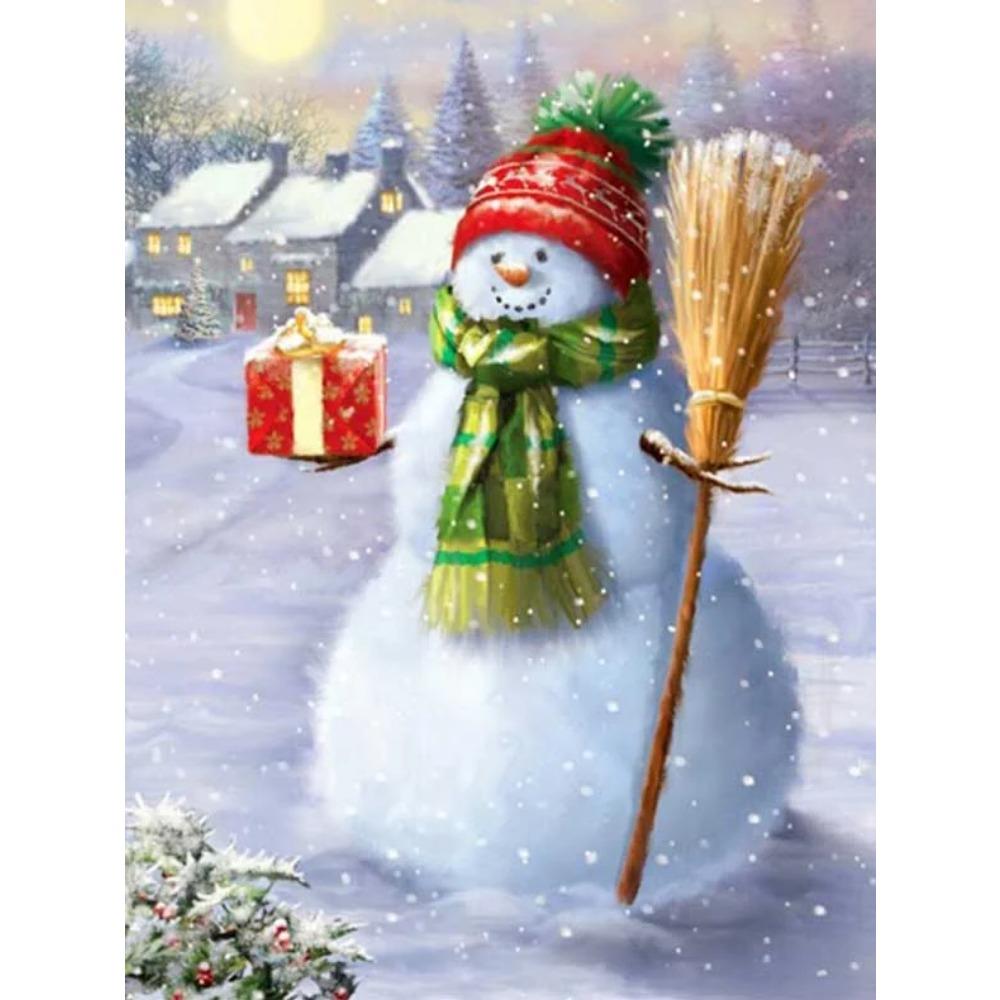 Elmas Boyama Sanatı Tam Matkap Kardan Adam Elmas Boyama El Yapımı Karlı Gün Diy Elmas Mozaik Resim Ev Dekorasyon Noel Hediyesi