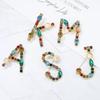 1PC 26 Letters Colorful Jewelry Gifts for Women Alphabet Brooch A-Z Rhinestone Letter Pin
